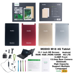 Modio M18 4GB 128GB Android Tablet with Keyboard
